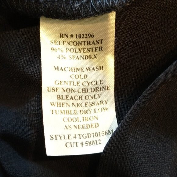 Chico's Black Label Crinkle Floral High Neck Sleeveless Dress Size 8 Black Blue - Picture 8 of 10